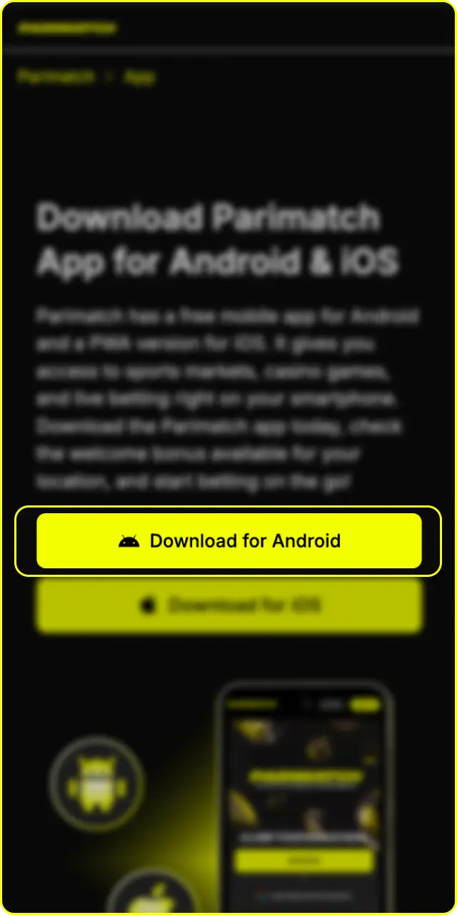 Click the download button to start installing the Parimatch app on your phone.