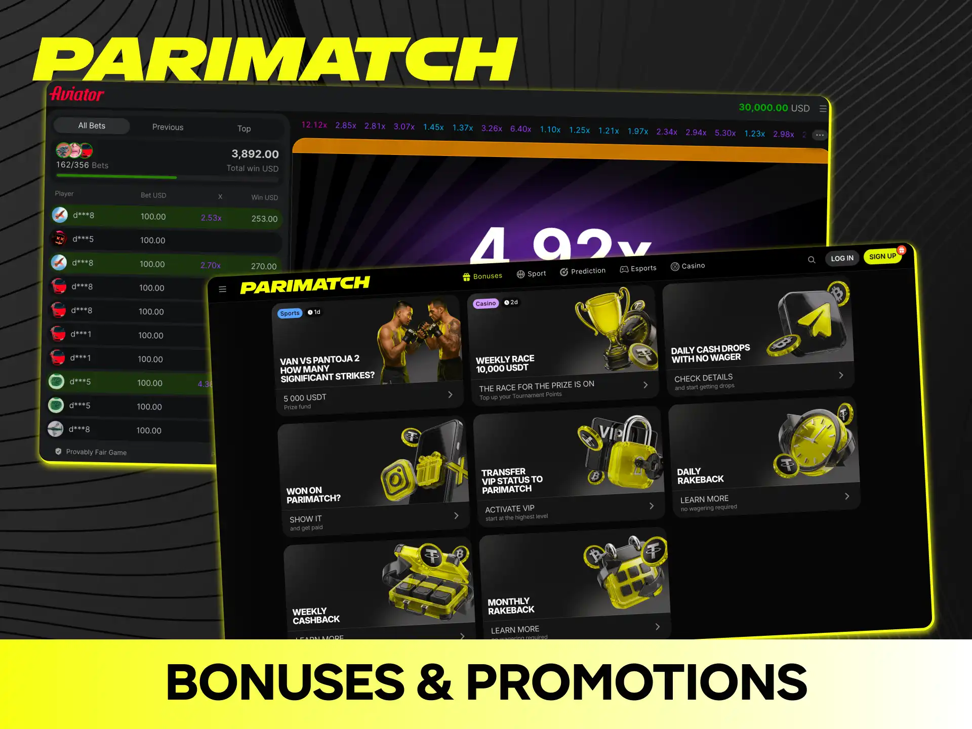 Claim special bonuses to play the Aviator crash game on Parimatch.