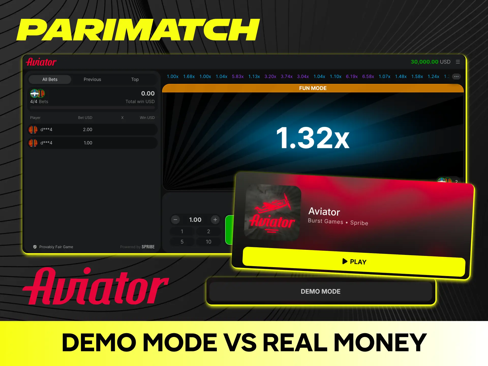 Try the free demo mode before betting real money in Aviator.
