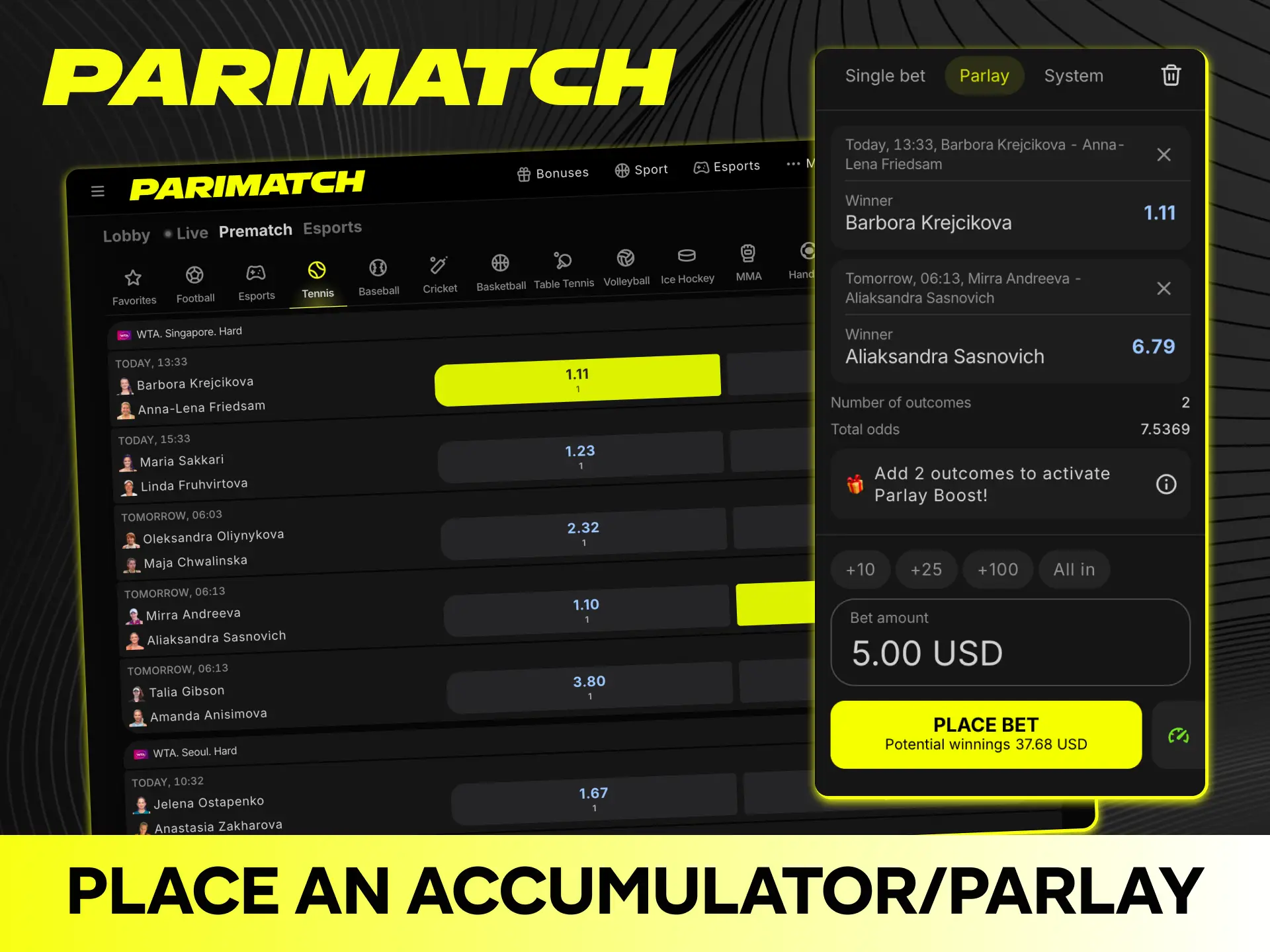 Discover simple techniques for building a winning accumulator sports bet on Parimatch.