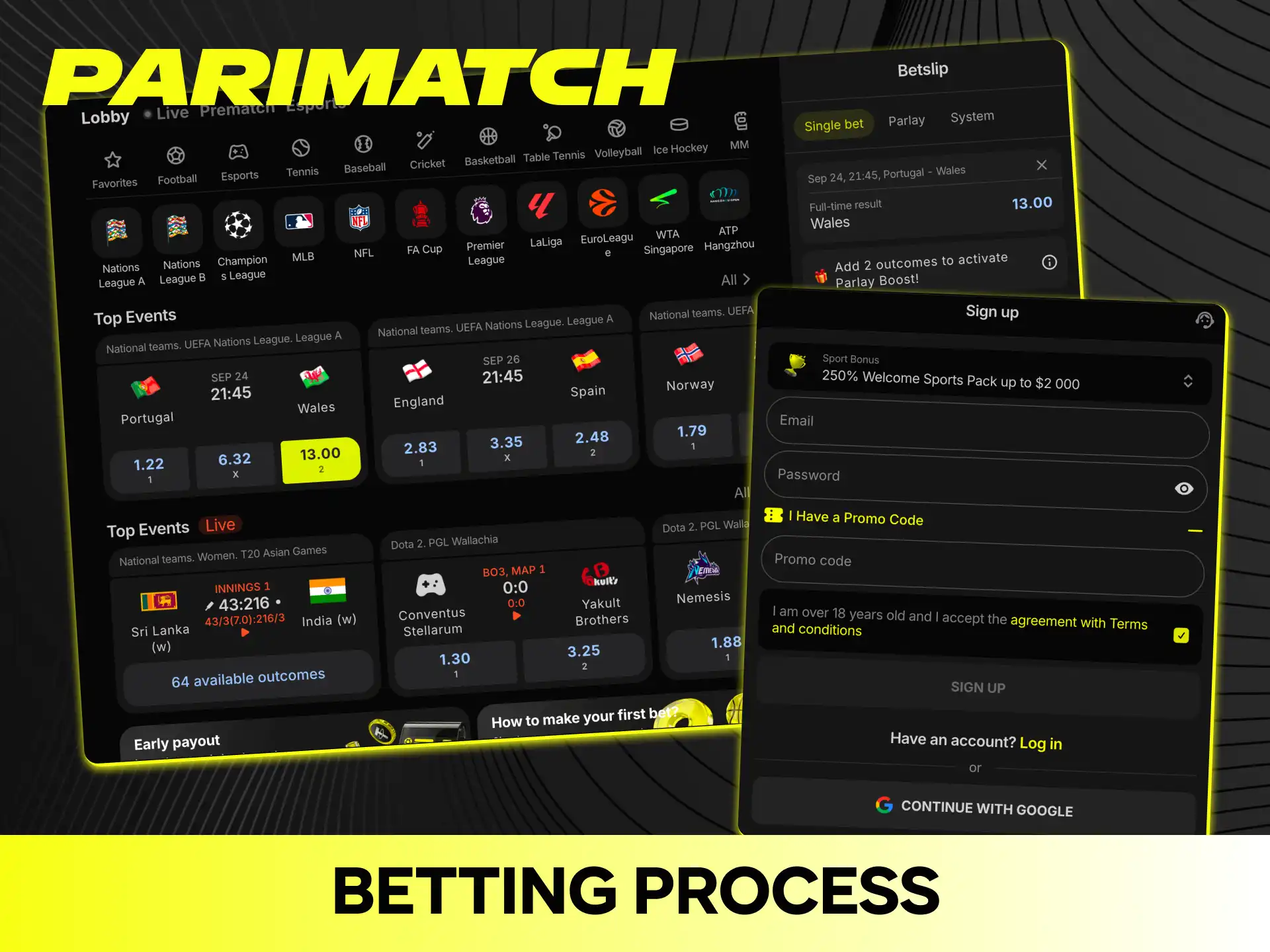 Master the complete sports betting process on the official Parimatch online platform.