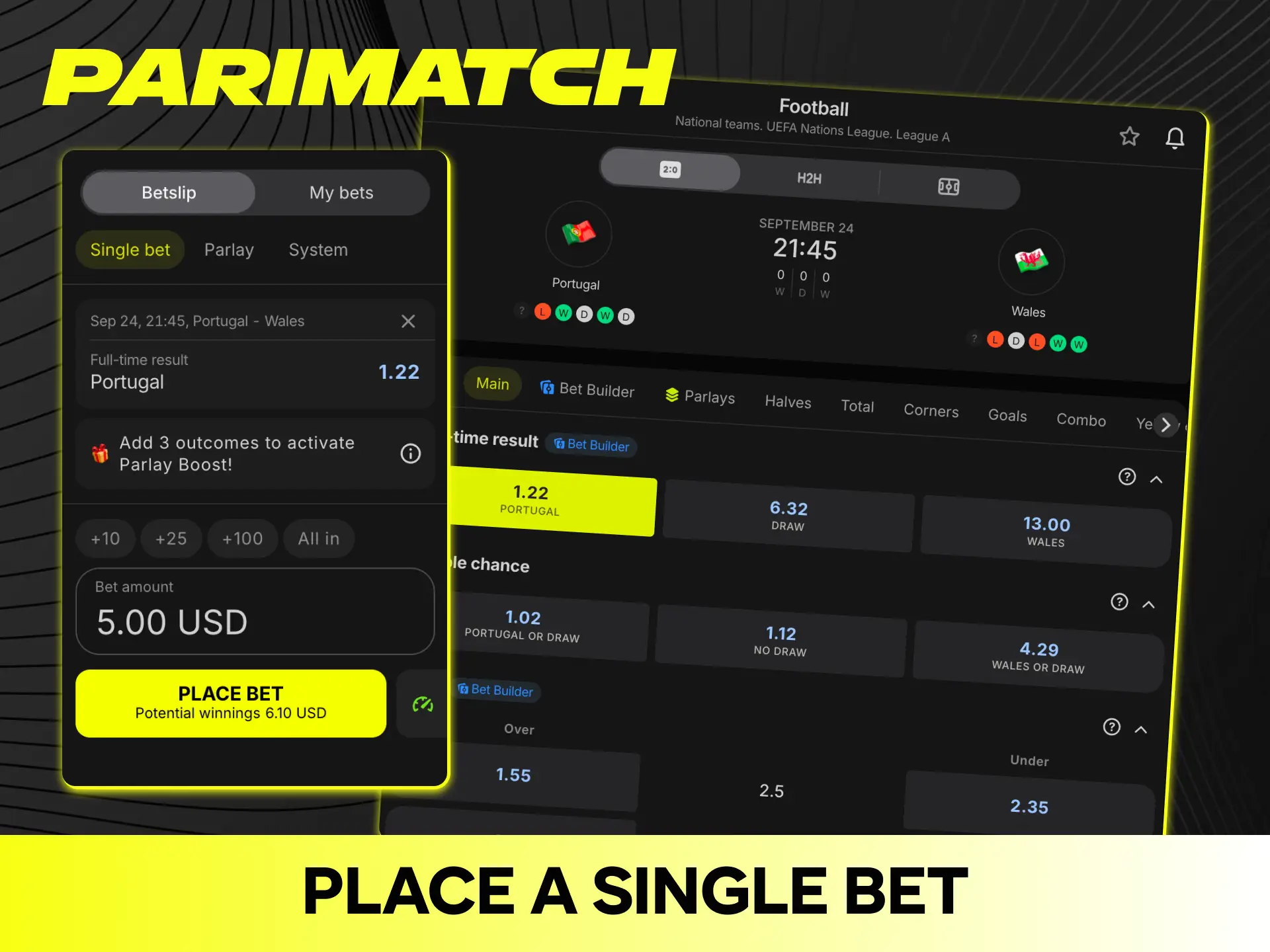Learn step-by-step instructions on how to place a single sports bet.