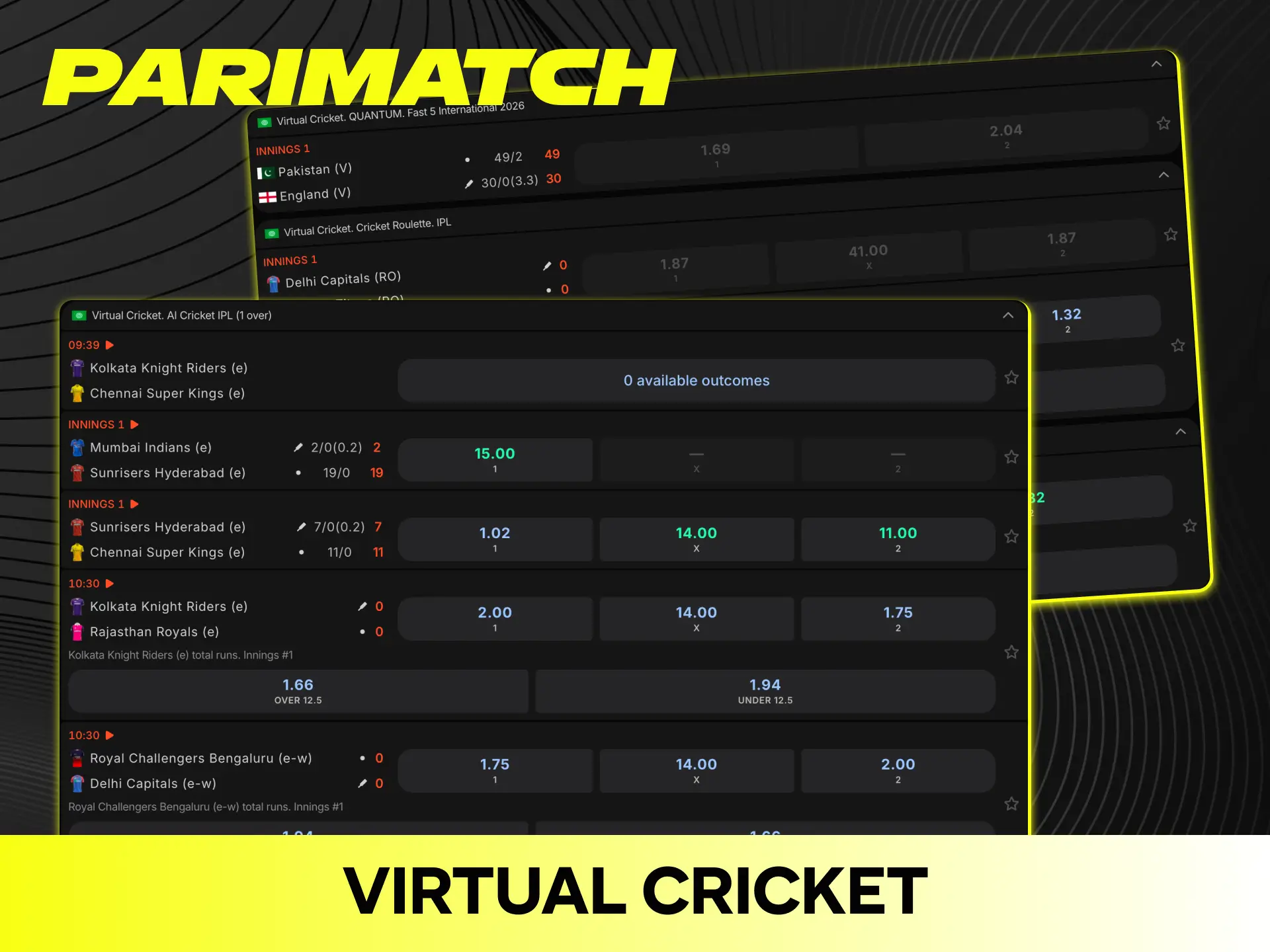 Try fast virtual cricket betting for instant game outcomes on Parimatch.