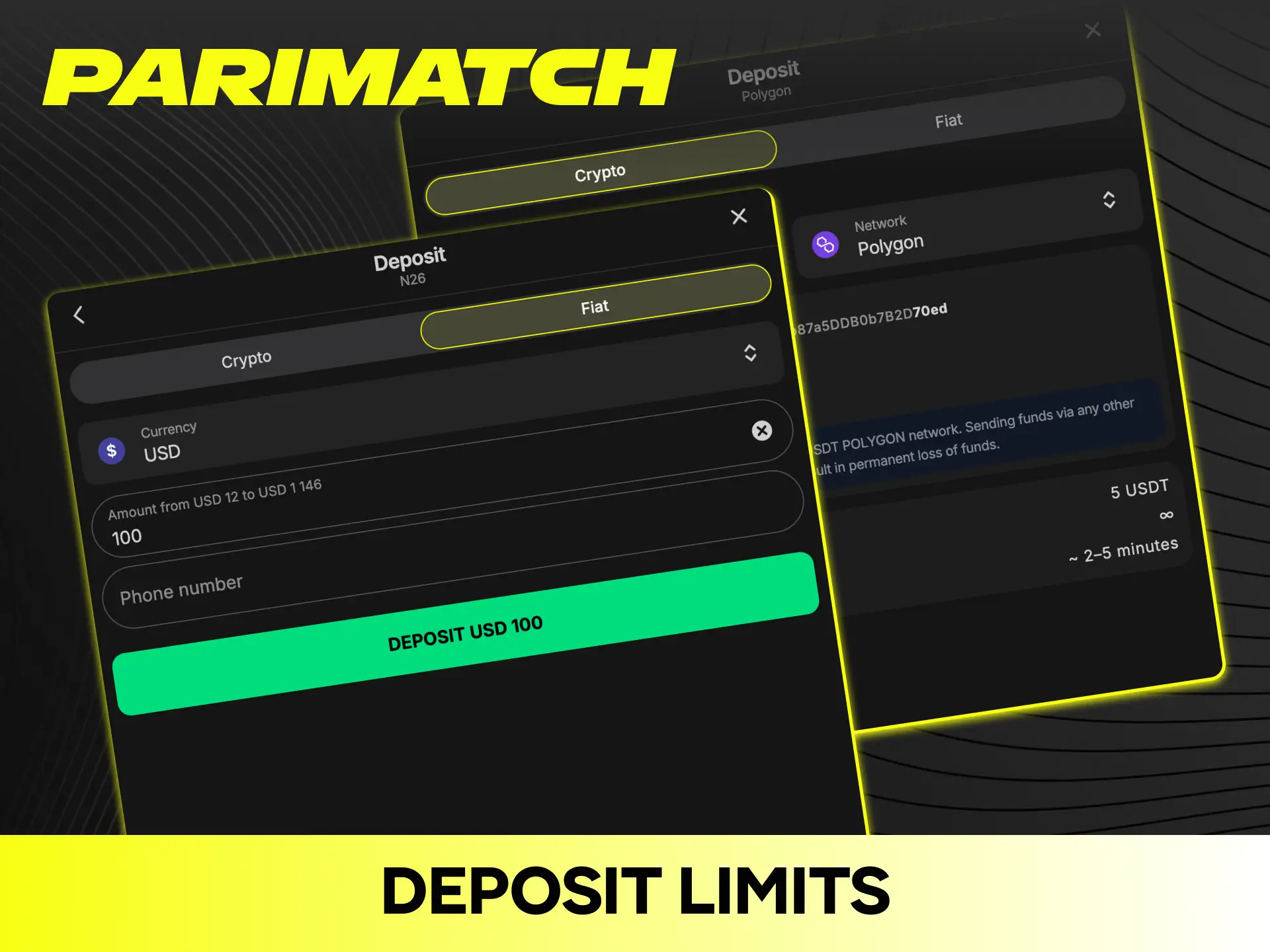 Set custom account deposit limits to maintain full control on Parimatch.