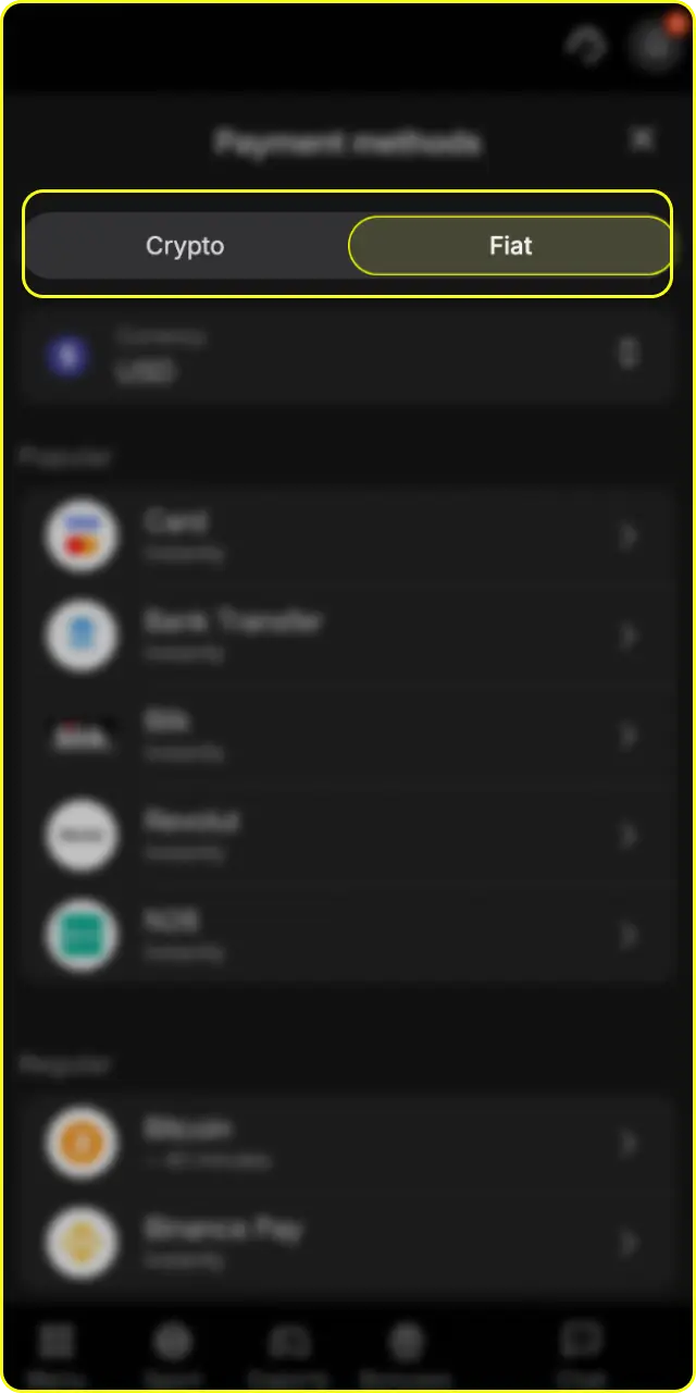 Select a payment method that suits your deposit preferences on Parimatch.