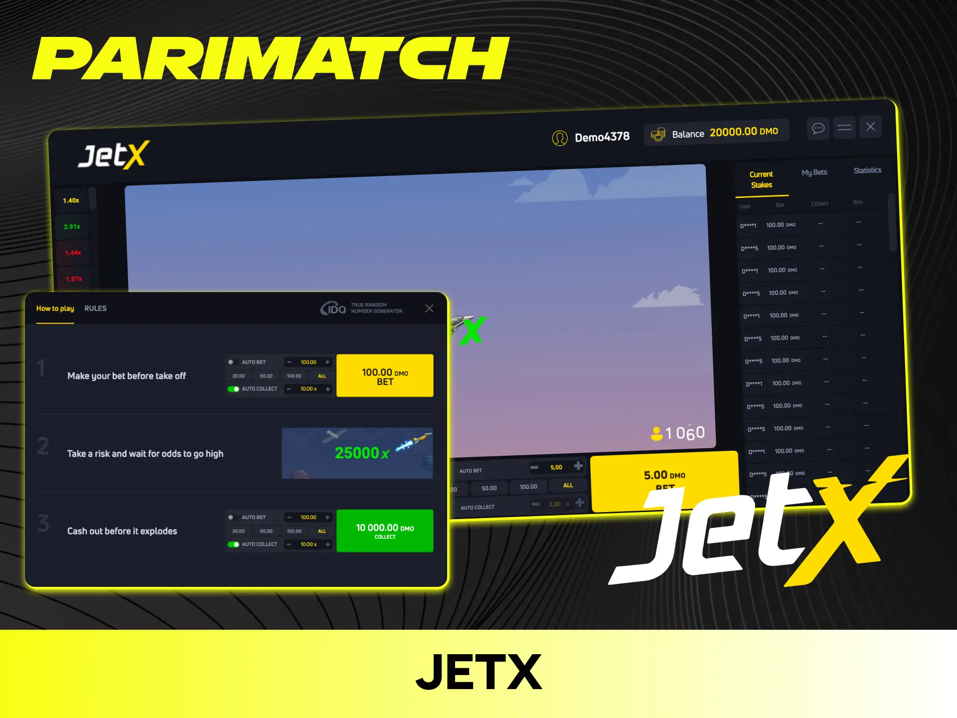Try the exciting JetX game to claim high multiplier payouts on Parimatch.