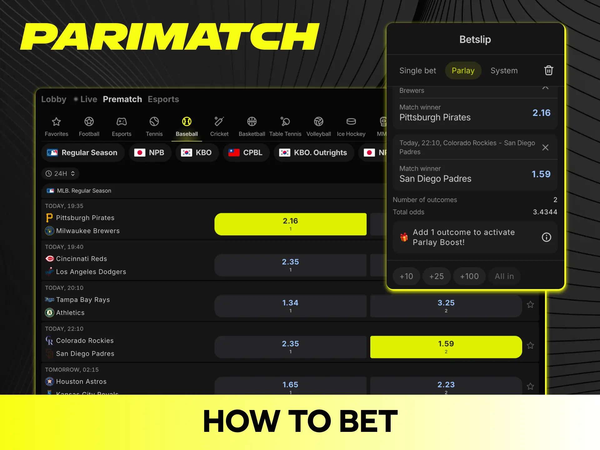 Follow simple guidelines on how to place bets with Parimatch.