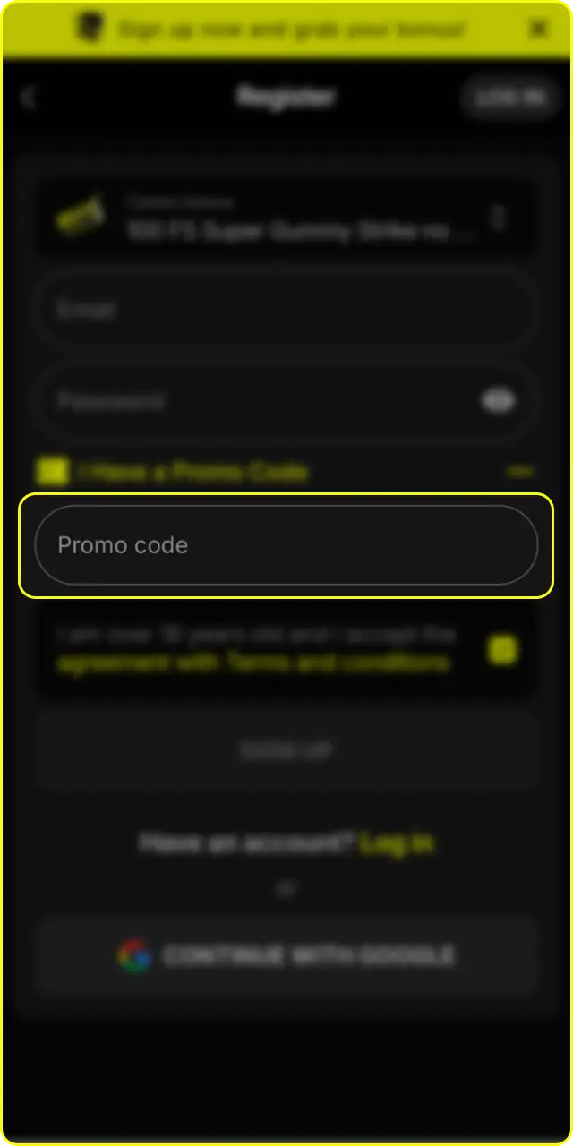 Enter an active promo code during registration to unlock exclusive Parimatch bonuses.