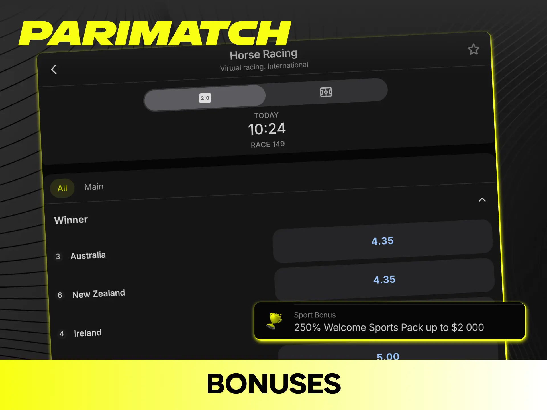 Claim special deposit bonuses to boost your virtual sports balance on Parimatch.